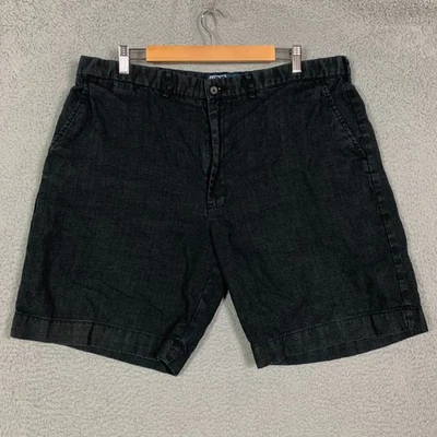 Pantalones Cortos Chinos Polo Ralph Lauren Lino Para Hombre 40 Negros Frente Plano 8.5" Informales Verano Foto 1 de 4