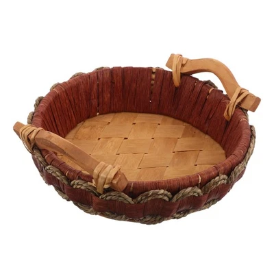  Cesto Portaoggetti Vimini Cestino Per Pane Da Tavola Il Con Manico - Immagine 1 di 4