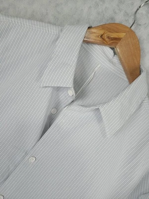 Camisa Lululemon Para Hombre L Azul Blanco Hasta el Alambre Rayas Manga Larga Clásica Foto 1 de 4