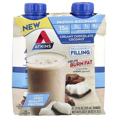 Protein-Rich Shake, Creamy Chocolate Coconut, 4 Shakes, 11 fl oz (325 ml) Each - Image 1 of 3