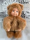 Anne Geddes Baby Bear Plush Doll Rubber Anthropomorphic Human Face Hand 1997 Toy