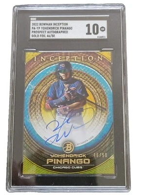 Yohendrick Pinango 2022 Bowman Inception SGC 10 GM Gold Foil Autograph 46/50 - Image 1 of 4