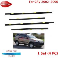 For CR-V 2002-2006 CRV Window Weatherstrip 4PC Sweep Molded Trim Outer Black