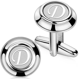 26 Letters Tie Clip and Cufflinks Set Initial Tie Bar & Cuff Links for Men - Picture 1 of 4