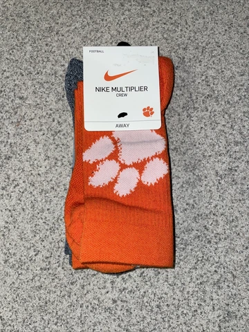 NIKE MULTIPLIER HOME/ AWAY 8-12 US CLEMSON  TIGERS CREW  DRI-FIT 2 PAIRS  SOCKS Cover