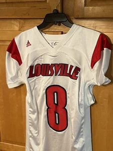 Louisville Cardinals Lamar Jackson Adidas Jersey Size 46 White Red - Picture 1 of 8