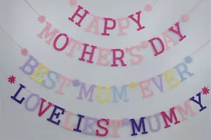 MOTHERS DAY bunting Banner Florists Shop Props Decorations ANY MESSAGE PASTELS - Picture 1 of 2