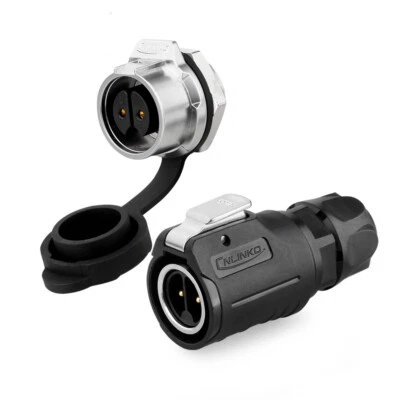 M16 Waterproof IP67 Docking Back Power Aviation Connector 2 Pin Male&Female Plug - Image 1 of 4