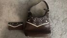 Blazin Roxx Purse Tan Leather Pre Owner With Matching Wallet Set