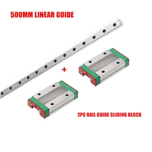 HIWIN MGN12 Guide Rail L500 +2PC MGN12C Block Slider Carriage for 3D Printer Kit - Picture 1 of 8