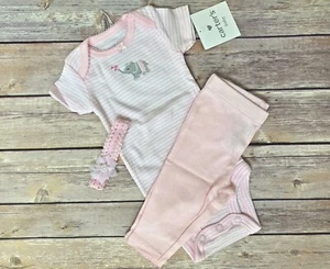 NEW ~ "LUCKY" Baby Girl Newborn 3 Piece Headband Outfit / Reborn Clothes - Picture 1 of 1