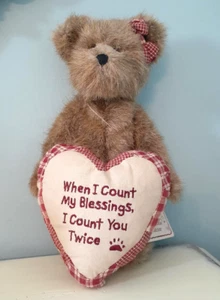 Boyds Bear Gracie "When I Count My Blessing" brown plush stuffed bear w/ pillow - Picture 1 of 9