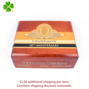 Perdomo Robusto Connecticut 10th Anniversary Wood Cigar Box 7.75" x 6" x 3" - Picture 1 of 12