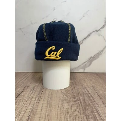 Cal Beanie Hat Knit Cap Embroidered Logo Blue and Gold Winter - Image 1 of 4