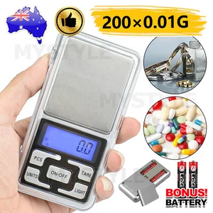 200g Pocket Digital Scales 0.01g Precision Jewellery Balance gram Scale Weight - Picture 1 of 9