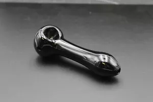 Pipa para fumar tabaco de vidrio negro Dark Star de 4" tazón pipas de vidrio gruesas - Imagen 1 de 5