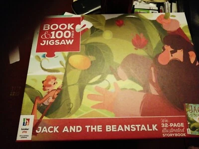 Hinkler Play Jack & the Beanstalk 100-teiliges Puzzle & 32-seitiges Buch neu & versiegelt