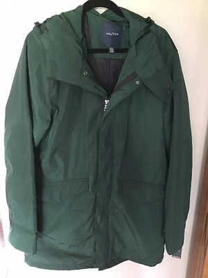 Nautica Men's Heat Retention Lightweight Coat Jacket W/Hood Size L Green NWT   - Image 1 of 4