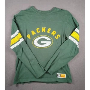 Green Bay Packers Shirt Mens M Green Long Sleeve Majestic Football NFL Sports - Picture 1 of 8