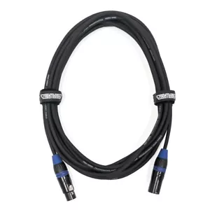 Cable DMX de luz profesional de 3 pines de longitud codificada por colores de 25' con extremos XLR de bloqueo - Imagen 1 de 3