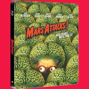 798/Mars Attacks Steelbook Zavvi Blu-Ray Nuevo _ Reino Unido (Libre Región) - Imagen 1 de 5