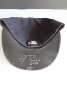 Signed New York Yankees Game Worn New Era Baseball Hat Cap - Tony Pena