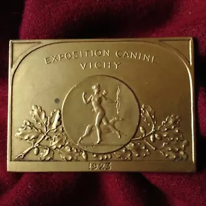 Antigua Galgo Francés Desnuda Dama Bronce VICTOR PETER Caza Perro Arte Placa Medalla - Imagen 1 de 12