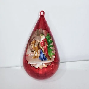 Jewel Brite Plastic Tear Drop Nativity Wiseman Camel Ornament - Picture 1 of 3
