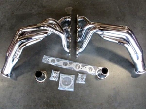 1955-1957 Chevy TRI FIVE Big Block 396 454 502 Fenderwell Header Chrome H60551C - Picture 1 of 6