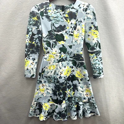 Erdem Judy Dress Floral Flounce Womens 6 Blue Cottagecore Luxury British Quiet - Image 1 of 4