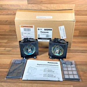2 x Original Panasonic ET-LAD55LW Projektor Longlife Lampe PT-D5500 PT-D5600 - Bild 1 von 16