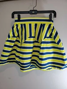 Anthropologie Dare To Dream Skirt Size S Boho Skater Swing Blue Yellow stretch - Picture 1 of 9