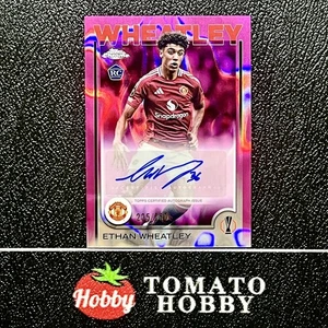 TOPPS CROMO UEFA 2024-25 ETHAN WHEATLEY RC/250 REFRACTOR LAVA ROSA AUTOMÁTICO - Imagen 1 de 2