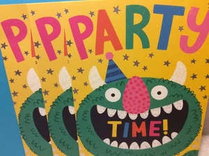 GEBURTSTAG RSVP KARTEN Neu mit Umschlägen LOT 3 "PARTY TIME" **SÜSSE KARTEN - TOP PREIS - Bild 1 von 2