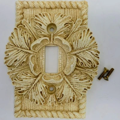 De colección 1998 CBK LTD, LLC Resina Interruptor Cubierta Placa Ornamentado Hoja Motivo Foto 1 de 2