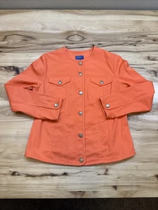 Chaqueta Pendleton Mujer Sarga Laguna Naranja Botón Delantero Manga Larga Talla Mediana - Imagen 1 de 4