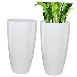 21 inch Tall Planter, Indoor Outdoor Planter Set of 2 Tall Outdoor Planters - Picture 1 of 7