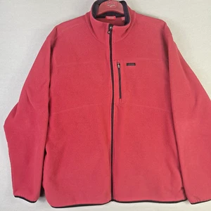 IZOD Mens Big & Tall Fleece Jacket UK XL Red full Zip Pockets Polyester - Picture 1 of 13