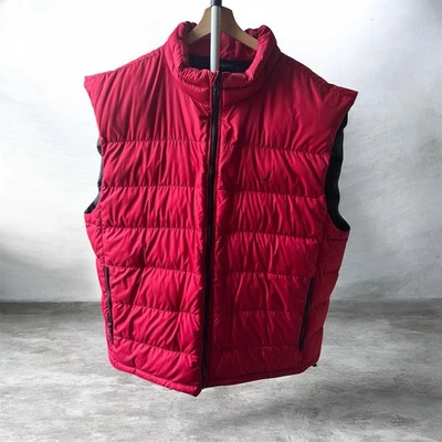 Chaleco acolchado Nautica rojo para hombre 3XL acolchado cremallera frontal aislante exterior Foto 1 de 4