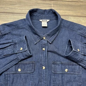 Duluth Trading Co. Men's Denim Pearl Button Button Up Long Sleeve Shirt Size XL - Picture 1 of 7