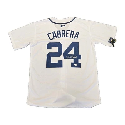 Miguel Cabrera Autographed Nike White Detroit Tigers Jersey JSA WITNESS COA - Image 1 of 2