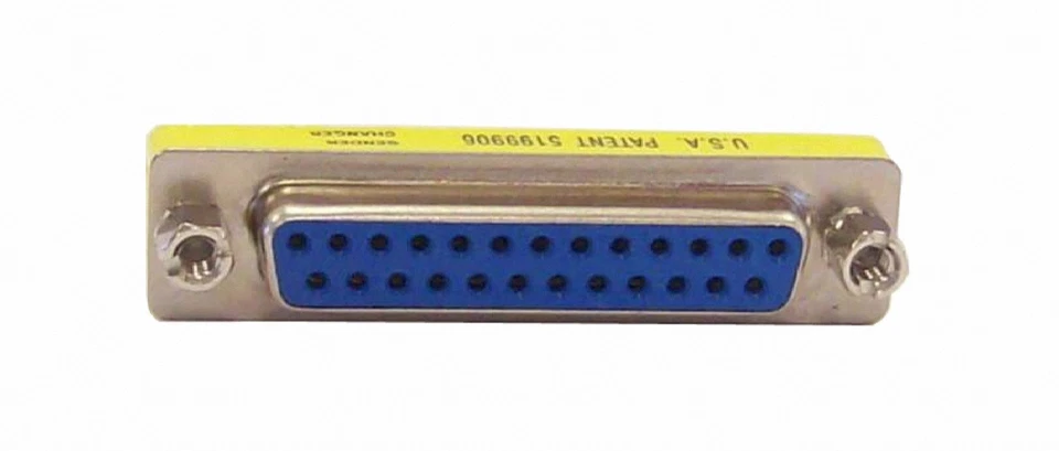 DB25 Gender Changer, F/F, 25 Pin Serial Port Adapter, RS232, Coupler, DB 25 - Image 1 of 1