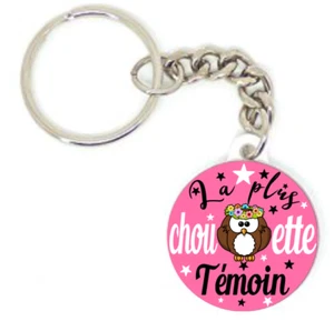 Porte clé badge  LA PLUS CHOUETTE TÉMOIN étoile idée cadeau PERSONNALISÉ MARIAGE - Picture 1 of 1