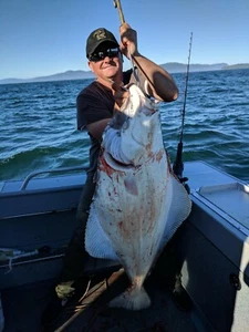 2 Halibut Lingcod Alaska Señuelo 16 oz Rosa + Chart Grub Jig 12/0 Gancho Pintado - Imagen 1 de 12