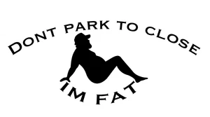 Don't Park Too Close, I'm Fat Funny Car Truck Suv Car Truck Vinyl Sticker Decal - Picture 1 of 6