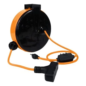 30 Ft Retractable Extension Cord Reel 3 Outlets 16/3 Gauge Retractable Power ... - Picture 1 of 7