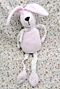 Ck/ BOUT'CHOU DOUDOU LAPIN ROSE PALE NEZ NOIR ETOILE NOIRE ECHARPE 42CM NEUF - Picture 1 of 3