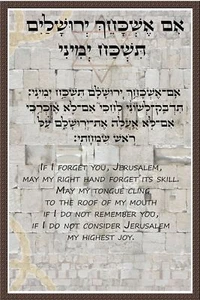 If I I Forget You, Jerusalem HOME BENDITION Póster del Muro Occidental Regalo Colgante de Pared - Imagen 1 de 1