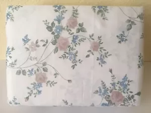 Juego de Sábanas Cardo + Centeno Reina 100% Algodón 300TC Floral Rubor Rosas Azul Verde - Imagen 1 de 5