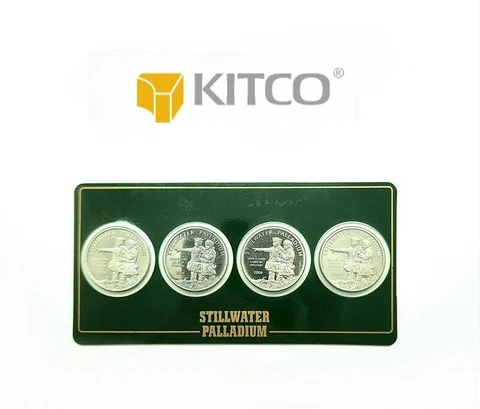 Vintage STILLWATER PALLADIUM 4x1/4 oz Fine Palladium Rounds .9995 J&M #000586 Cover